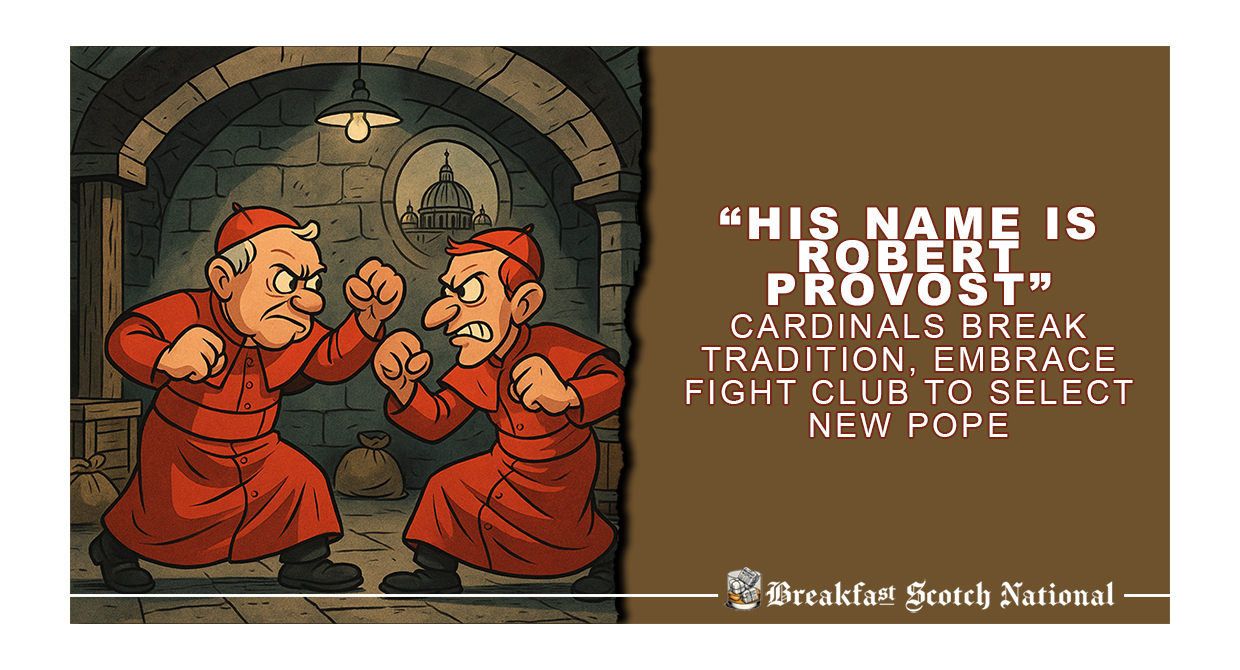 “His name is Robert Provost” Cardinals Break Tradition, Embrace Fight Club to Select New Pope
