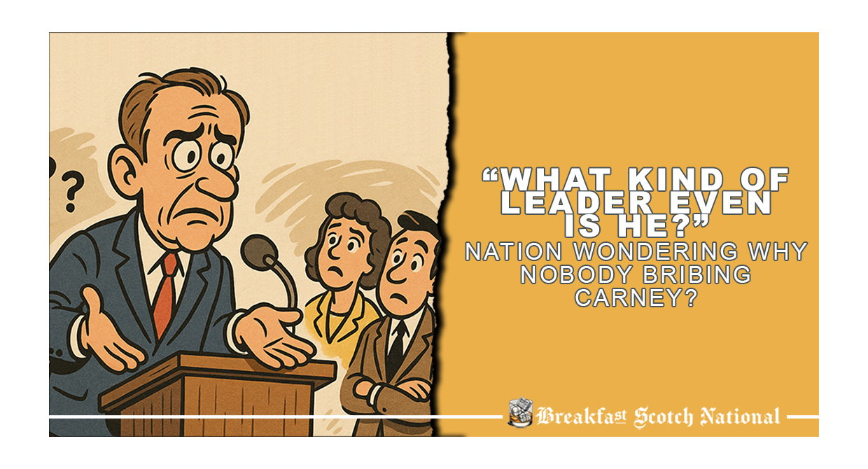 “What kind of leader even is he?” Nation Wondering Why Nobody bribing Carney?
