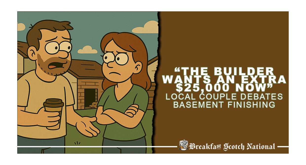 “The builder wants an extra $25,000 now” Local Couple Debates Basement Finishing