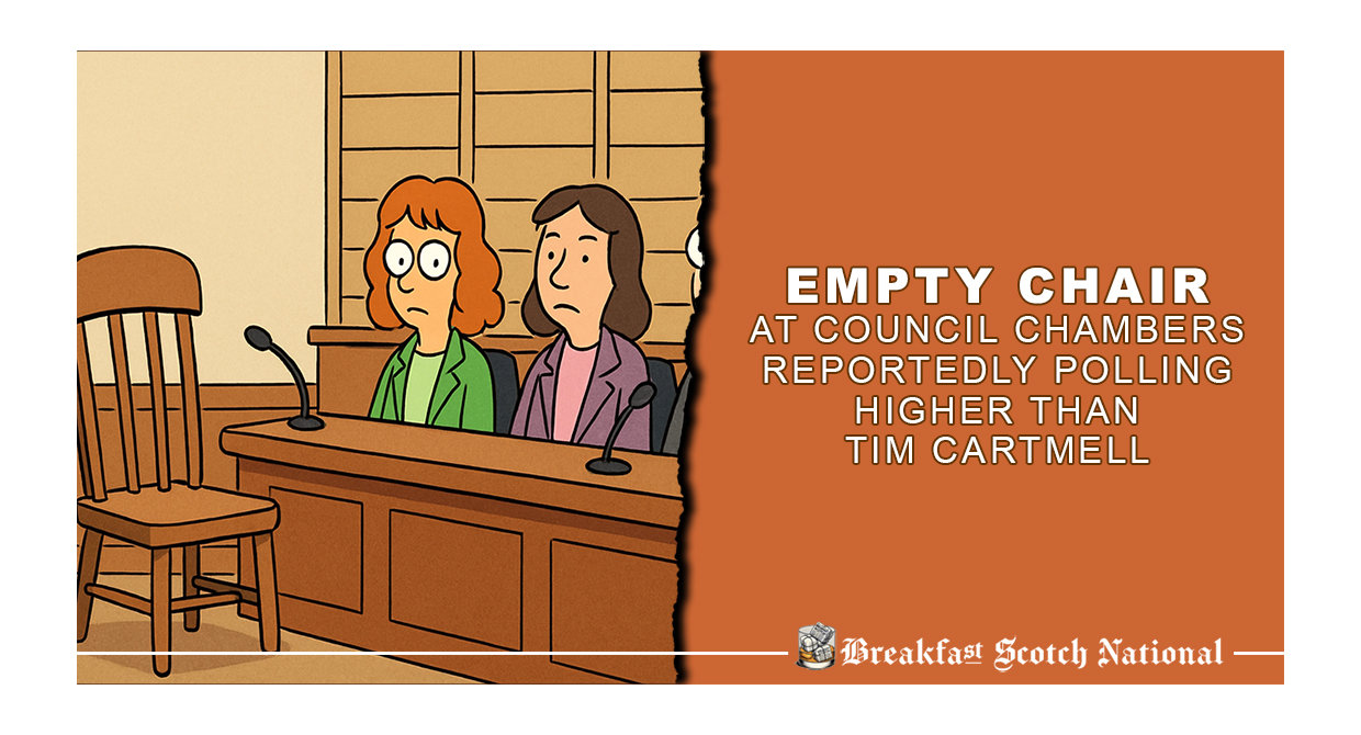 Empty Chair at Council Chambers Reportedly Polling Higher Than Tim Cartmell