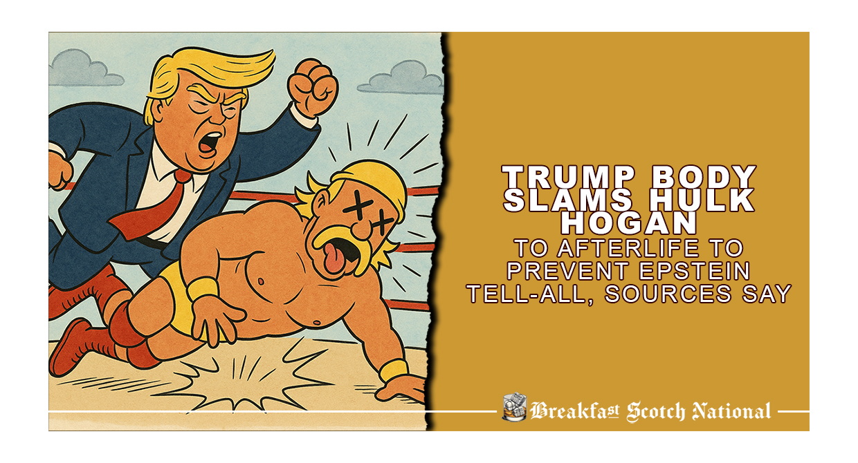 Trump Body Slams Hulk Hogan to Afterlife to prevent Epstein Tell-All, Sources Say