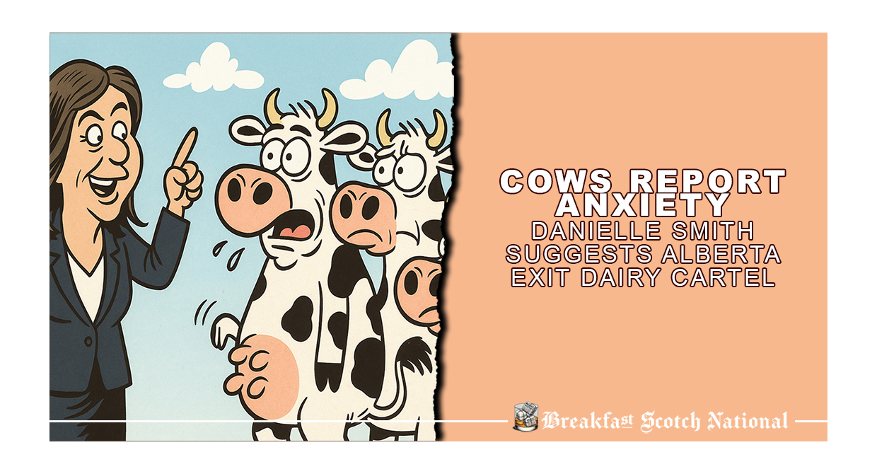 Cows Report Anxiety. Danielle Smith Suggests Alberta Exit Dairy Cartel