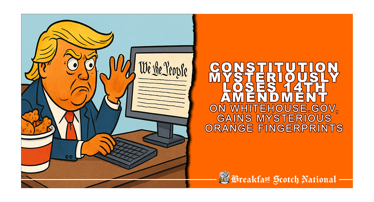 Constitution Mysteriously Loses 14th Amendment on Whitehouse.gov, Gains Mysterious Orange Fingerprints