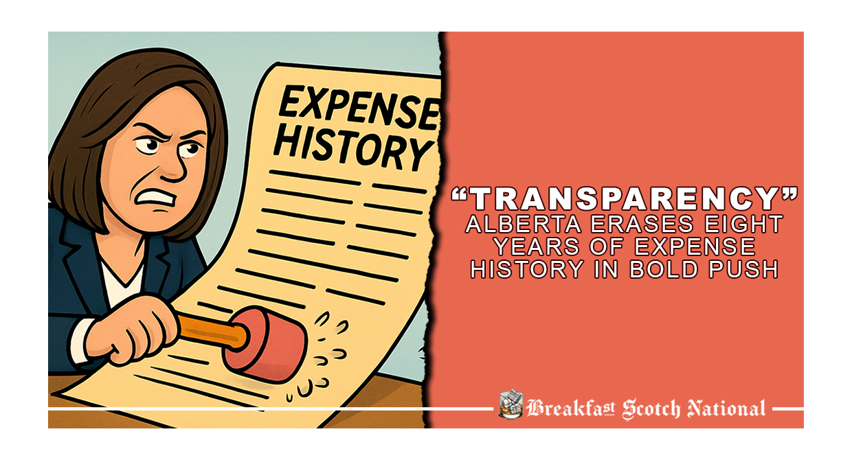 “Transparency” Alberta Erases Eight Years of Expense History in Bold Push