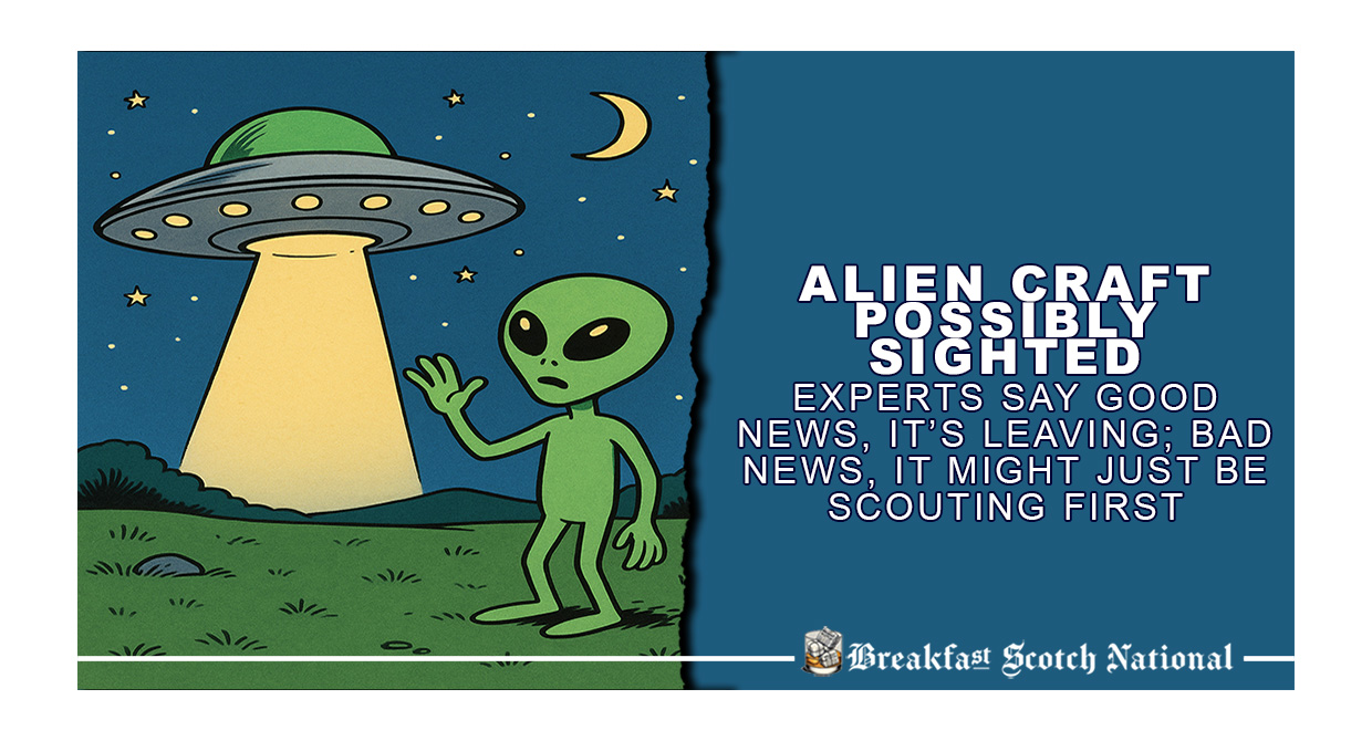 Alien Craft Possibly Sighted, Experts Say Good News, It’s Leaving; Bad News, It Might Just Be Scouting First