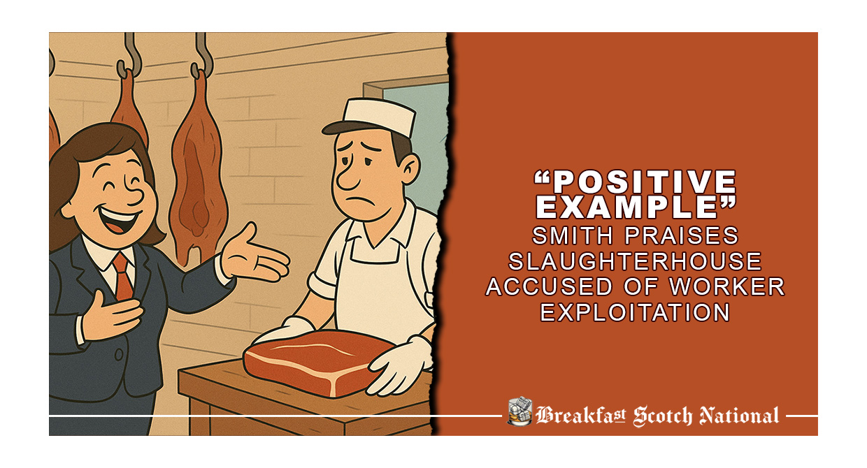 “Positive Example” Smith Praises Slaughterhouse Accused of Worker Exploitation