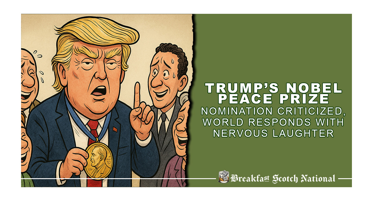 Trump’s Nobel Peace Prize Nomination criticized, World Responds with Nervous Laughter
