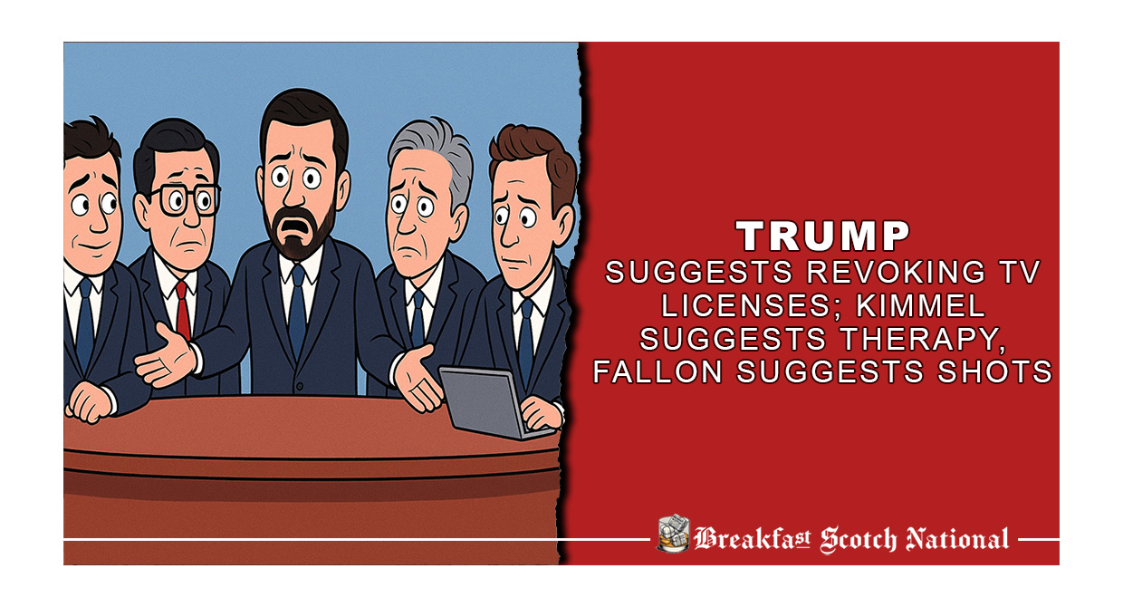 Trump Suggests Revoking TV Licenses; Kimmel Suggests Therapy, Fallon Suggests Shots
