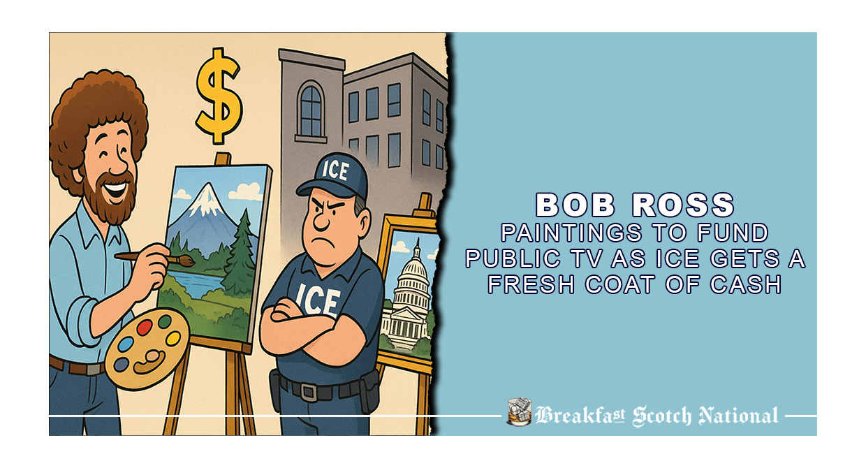 Bob Ross Paintings to Fund Public TV as ICE Gets a Fresh Coat of Cash