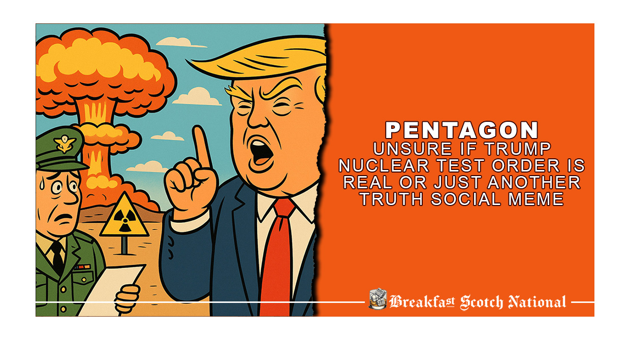 Pentagon Unsure If Trump Nuclear Test Order Is Real or Just Another Truth Social Meme