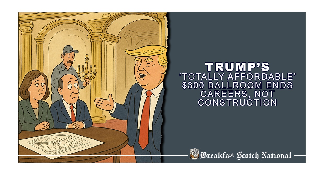 Trump’s ‘Totally Affordable’ $300 Ballroom Ends Careers, Not Construction