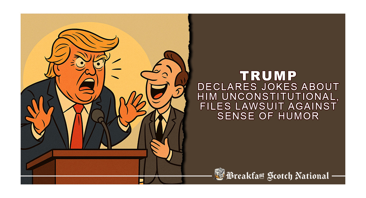 Trump Declares Jokes About Him Unconstitutional, Files Lawsuit Against Sense of Humor