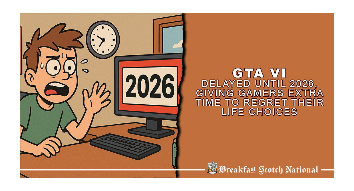 GTA VI Delayed Until 2026, Giving Gamers Extra Time to Regret Their Life Choices