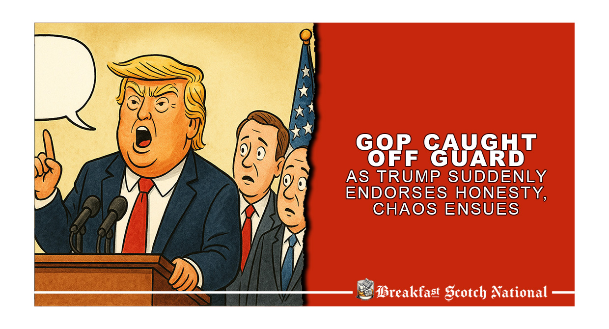 GOP Caught Off Guard as Trump Suddenly Endorses Honesty, Chaos Ensues