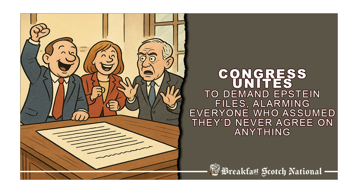 Congress Unites to Demand Epstein Files, Alarming Everyone Who Assumed They’d Never Agree on Anything