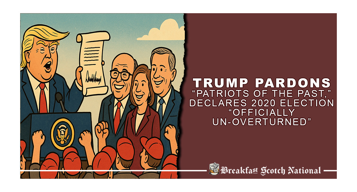 Trump Pardons “Patriots of the Past,” Declares 2020 Election “Officially Un-Overturned”