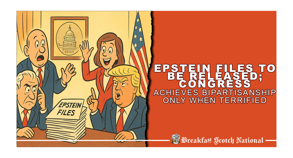 Epstein Files to Be Released; Congress Achieves Bipartisanship Only When Terrified