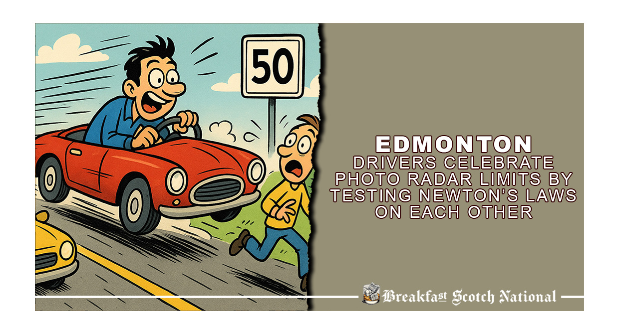Edmonton Drivers Celebrate Photo Radar Limits by Testing Newton’s Laws on Each Other