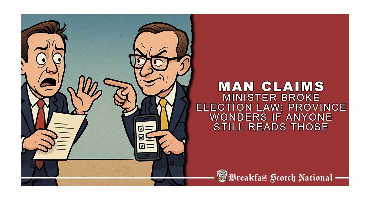 Man Claims Minister Broke Election Law; Province Wonders If Anyone Still Reads Those
