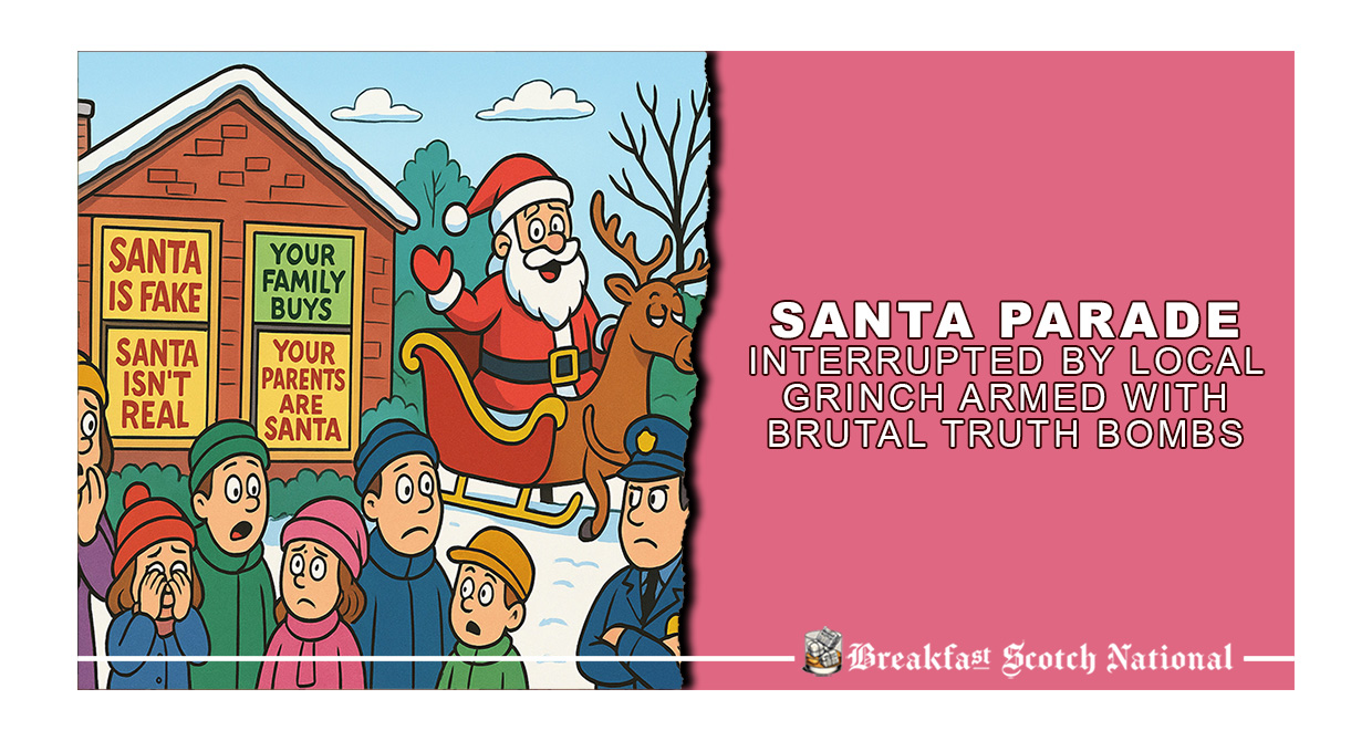 Santa Parade Interrupted by Local Grinch Armed With Brutal Truth Bombs