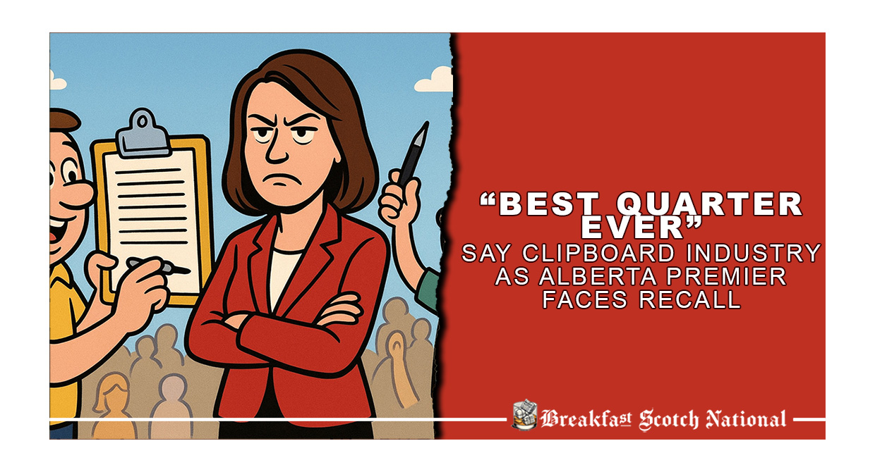 “Best Quarter Ever” say Clipboard Industry as Alberta Premier Faces Recall