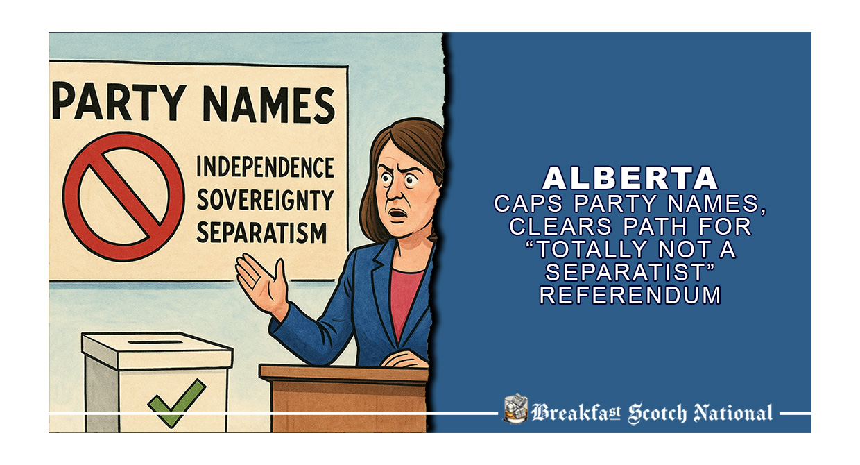 Alberta Caps Party Names, Clears Path for “Totally Not a Separatist” Referendum