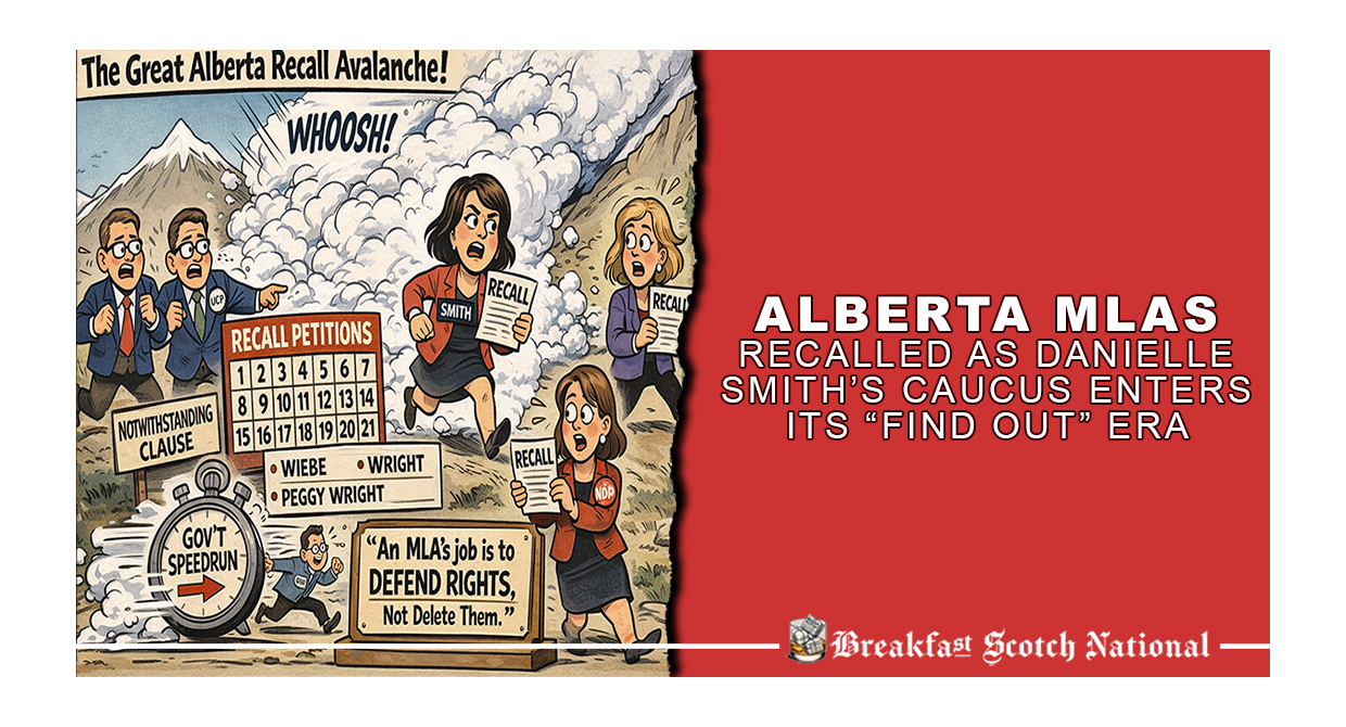 Alberta MLAs Recalled as Danielle Smith’s Caucus Enters Its “Find Out” Era