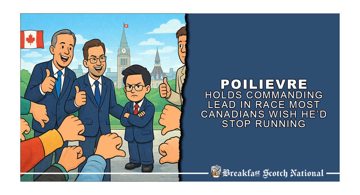 Poilievre Holds Commanding Lead in Race Most Canadians Wish He’d Stop Running