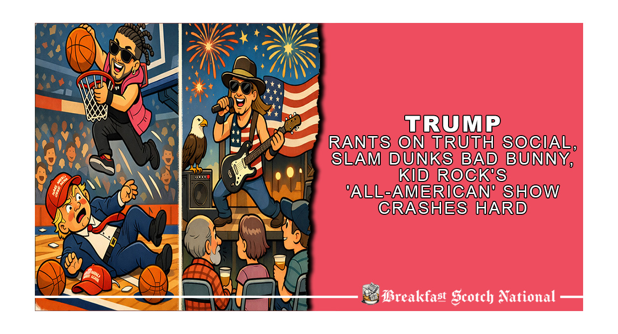 Trump Rants on Truth Social, Slam Dunks Bad Bunny, Kid Rock’s ‘All-American’ Show Crashes Hard