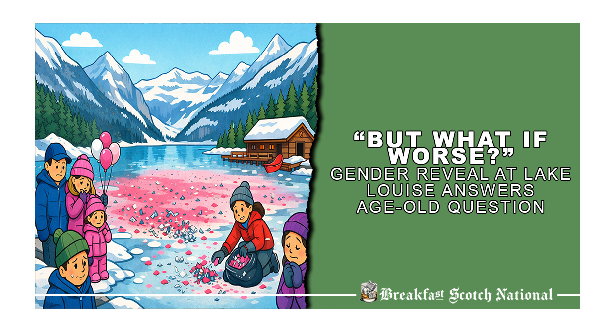 “But What If Worse?” Gender Reveal at Lake Louise Answers Age-Old Question