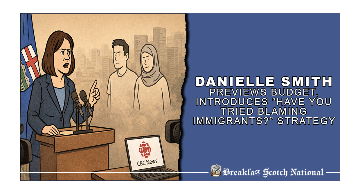 Danielle Smith Previews Budget, Introduces “Have You Tried Blaming Immigrants?” Strategy