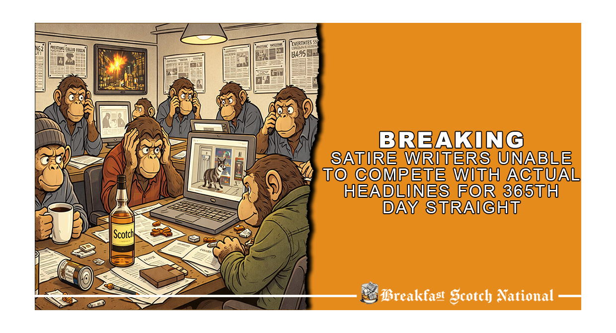 Breaking: Satire Writers Unable to Compete with Actual Headlines for 365th Day Straight