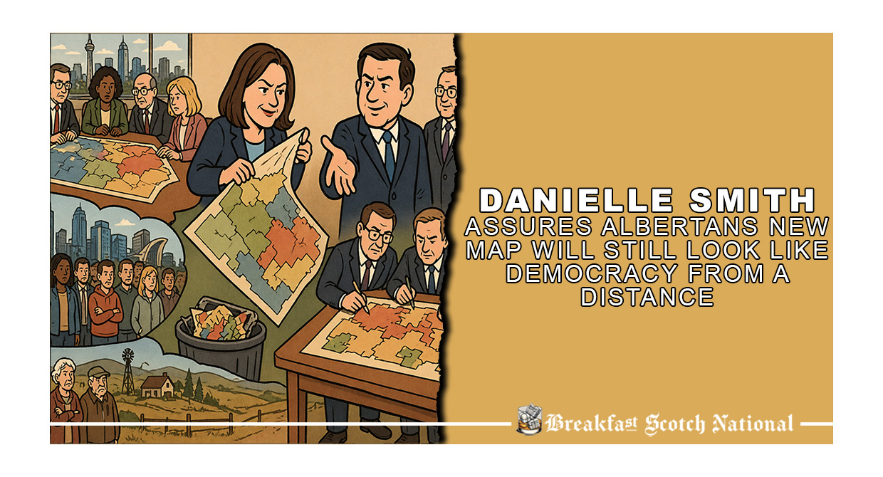 Danielle Smith Assures Albertans New Map Will Still Look Like Democracy From a Distance