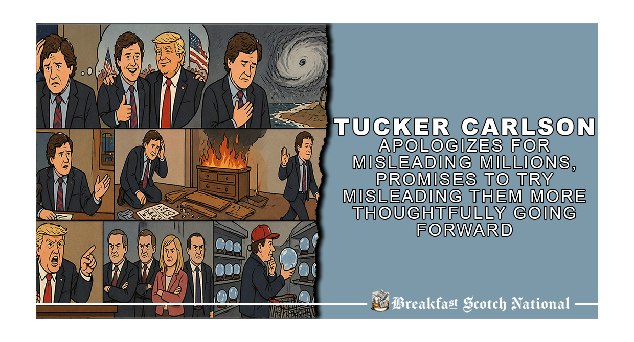 Tucker Carlson Apologizes For Misleading Millions, Promises To Try Misleading Them More Thoughtfully Going Forward