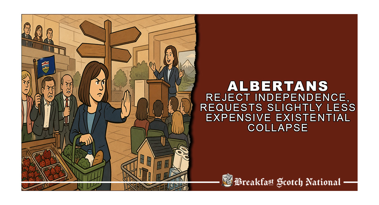 Albertans Reject Independence, Requests Slightly Less Expensive Existential Collapse