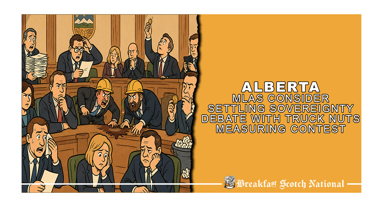Alberta MLAs Consider Settling Sovereignty Debate With Truck Nuts Measuring Contest