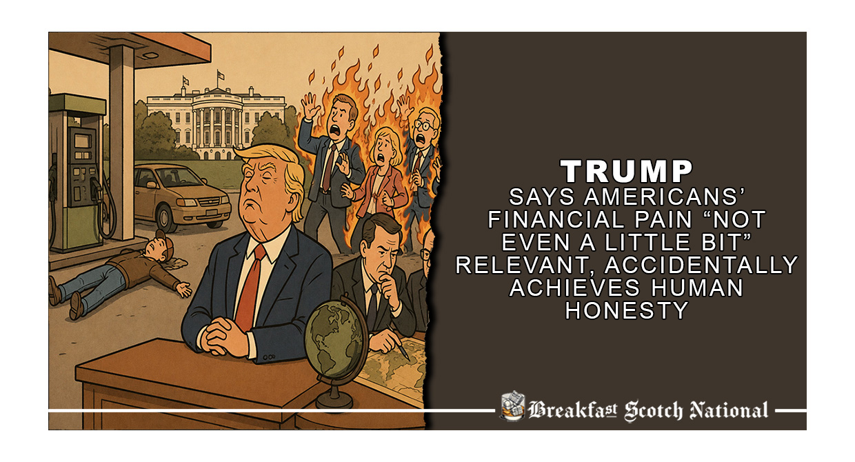 Trump Says Americans’ Financial Pain “Not Even a Little Bit” Relevant, Accidentally Achieves Human Honesty