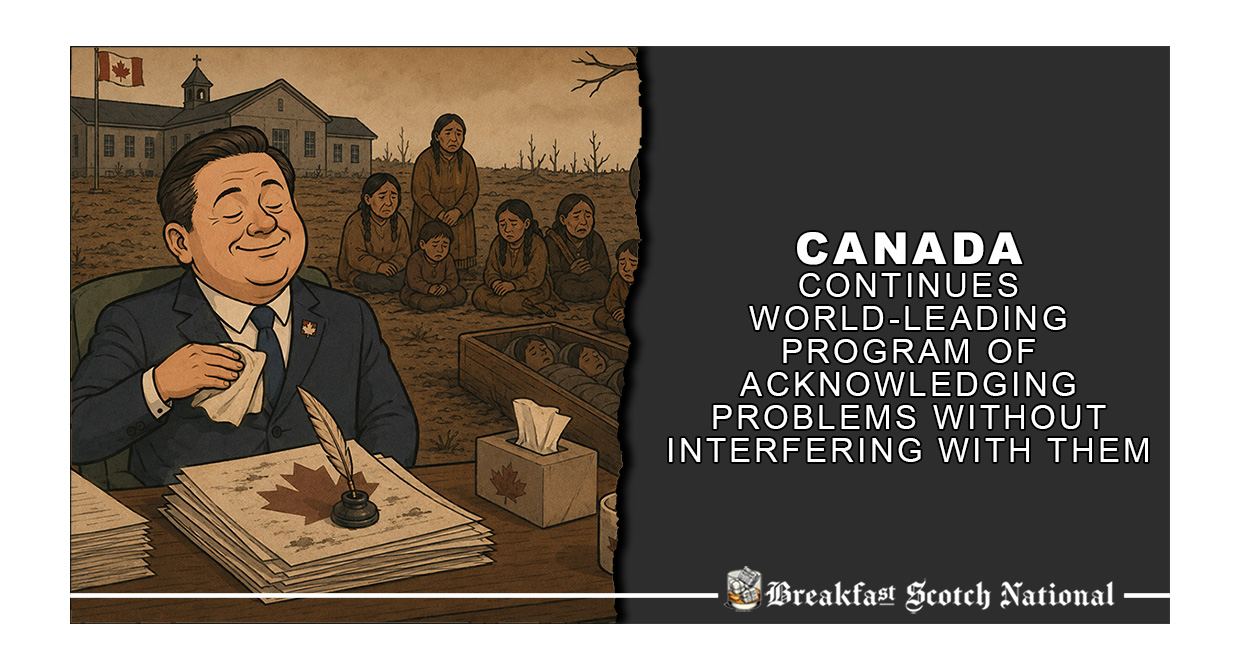Canada Continues World-Leading Program Of Acknowledging Problems Without Interfering With Them