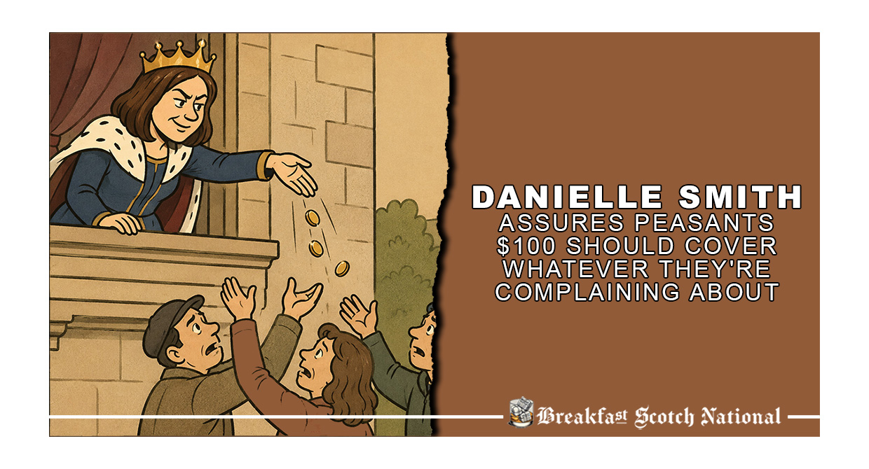 Danielle Smith Assures Peasants $100 Should Cover Whatever They’re Complaining About