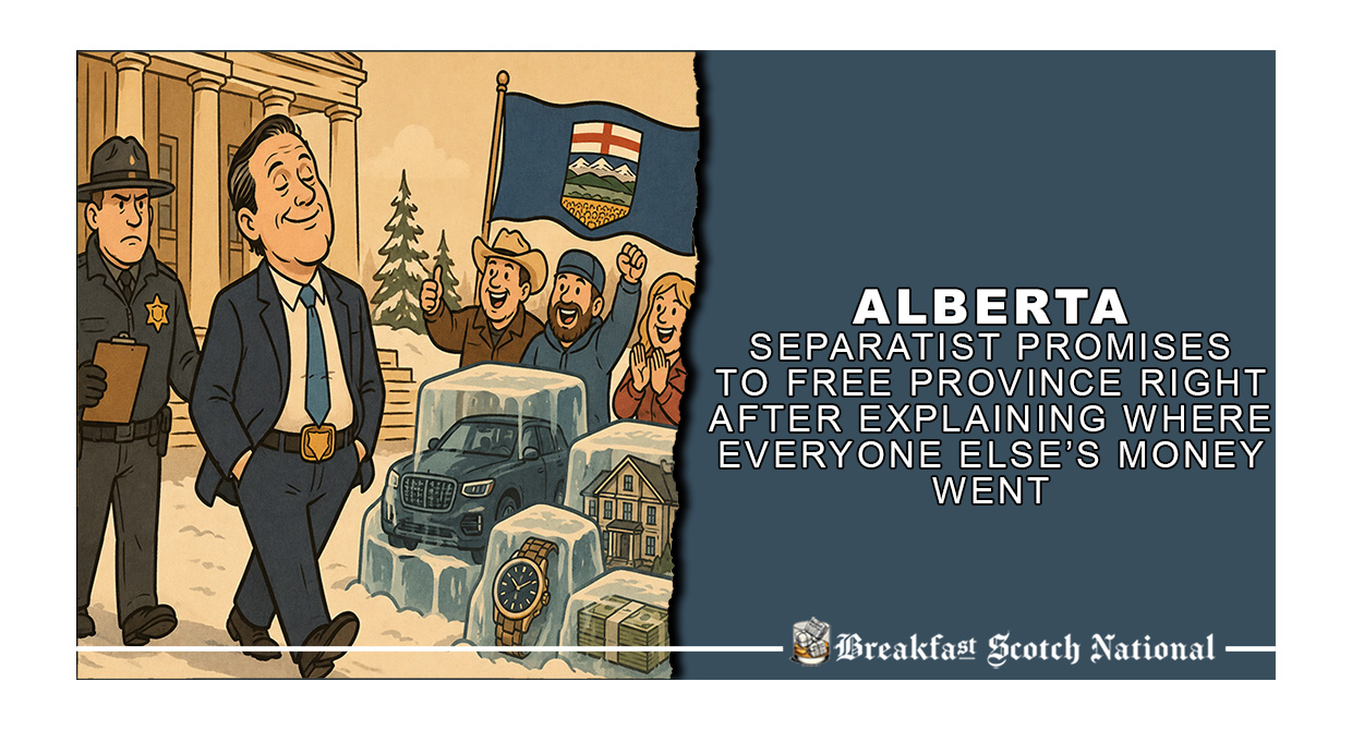 Alberta Separatist Promises To Free Province Right After Explaining Where Everyone Else’s Money Went