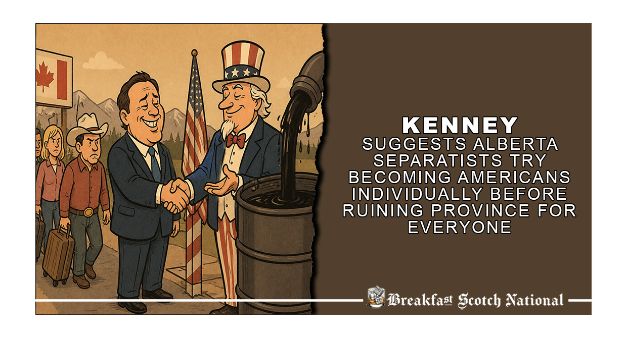 Kenney Suggests Alberta Separatists Try Becoming Americans Individually Before Ruining Province For Everyone