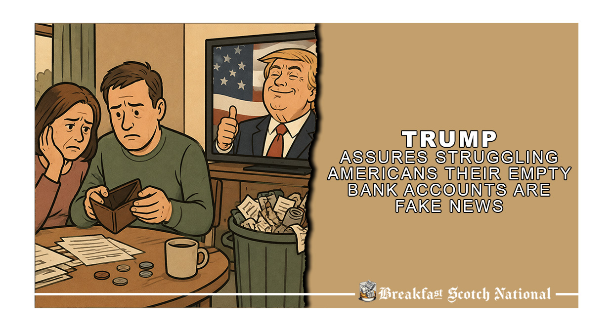 Trump assures struggling Americans their empty bank accounts are fake news