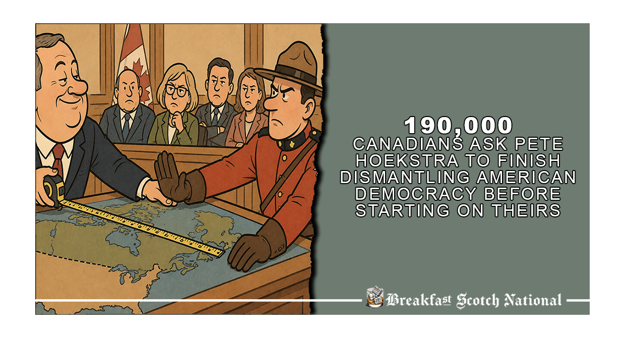 190,000 Canadians ask Pete Hoekstra to finish dismantling American democracy before starting on theirs