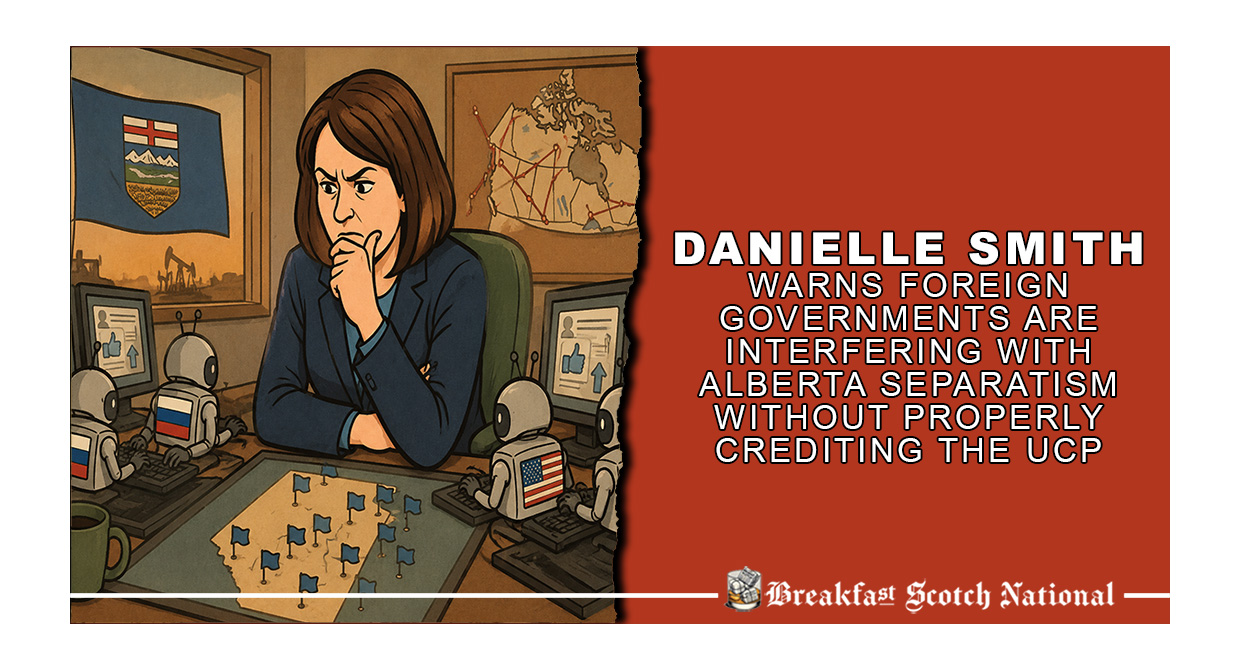 Danielle Smith Warns Foreign Governments Are Interfering With Alberta Separatism Without Properly Crediting the UCP