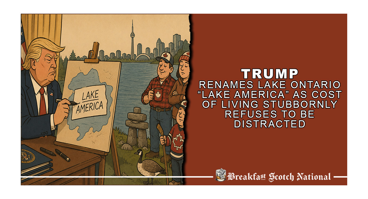 Trump Renames Lake Ontario “Lake America” As Cost Of Living Stubbornly Refuses To Be Distracted