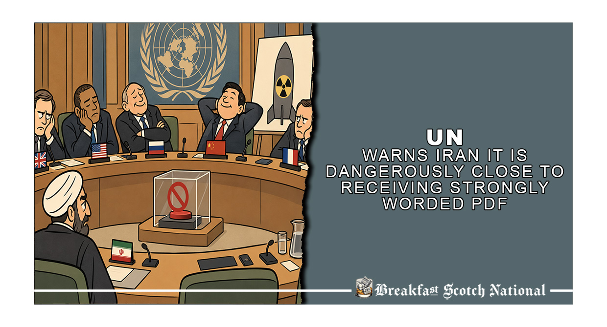 UN Warns Iran It Is Dangerously Close To Receiving Strongly Worded PDF