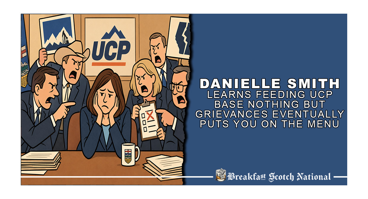 Danielle Smith learns feeding UCP base nothing but grievances eventually puts you on the menu